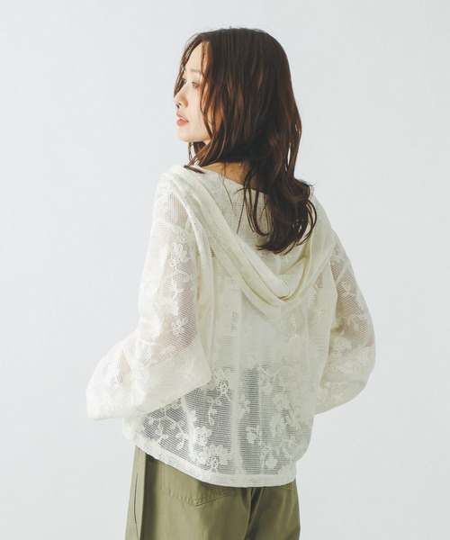 GLOBAL WORK(グローバルワーク)の「ジャガードレースパーカー/632458(パーカー・レディース・アイボリー/ブラウン/ブラック・LARGE/MEDIUM)」の5枚目の写真