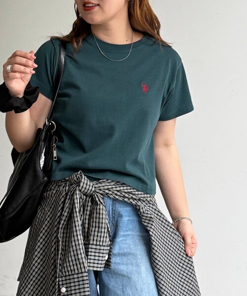 U.S. POLO ASSN.(ユーエスポロアッスン)の「【U.S. POLO ASSN.】クロップドT(Tシャツ/カットソー・レディース・ピンク/ホワイト/ブラック系その他/チャコールグレー/グレー/インディゴブルー/ブルー系その他/ネイビー/ブラック/ブラウン系その他・FREE)」の9枚目の写真