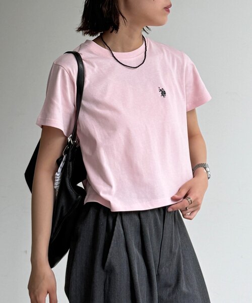 U.S. POLO ASSN.(ユーエスポロアッスン)の「【U.S. POLO ASSN.】クロップドT(Tシャツ/カットソー・レディース・ピンク/ホワイト/ブラック系その他/チャコールグレー/グレー/インディゴブルー/ブルー系その他/ネイビー/ブラック/ブラウン系その他・FREE)」の13枚目の写真