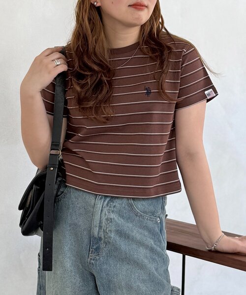 U.S. POLO ASSN.(ユーエスポロアッスン)の「【U.S. POLO ASSN.】クロップドT(Tシャツ/カットソー・レディース・ピンク/ホワイト/ブラック系その他/チャコールグレー/グレー/インディゴブルー/ブルー系その他/ネイビー/ブラック/ブラウン系その他・FREE)」の19枚目の写真