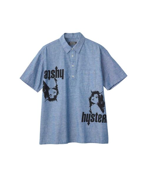 HYSTERIC GLAMOUR（ヒステリックグラマー）の「DEVIL WOMAN プルオーバーシャツ（シャツ/ブラウス・メンズ・ホワイト/ブルー/ブラック・X-LARGE/LARGE/MEDIUM/SMALL）」の3枚目の写真