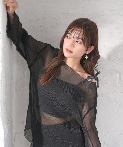 Honeys(ハニーズ)の「水着3点セット/シアー(水着・レディース・ホワイト×ブルー/ブラック系その他・L/LL/M/S)」の15枚目の写真