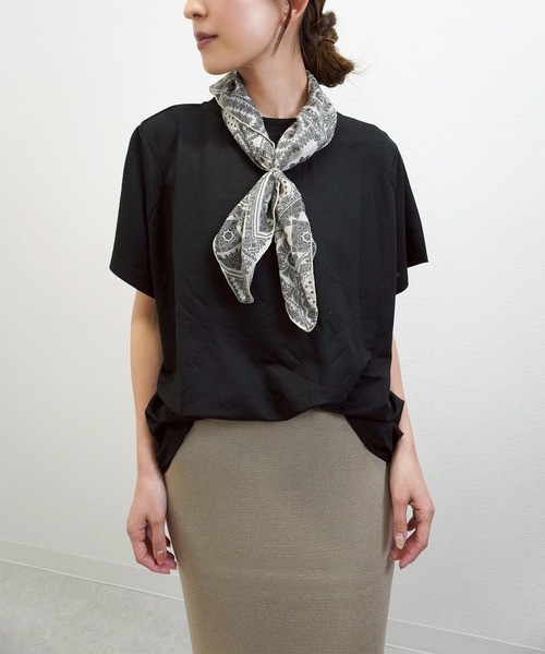 gossara(ゴサラ)の「【さらっと快適】接触冷感ドルマンプルオーバー(Tシャツ/カットソー・レディース・オフホワイト/ブラック・FREE)」の13枚目の写真