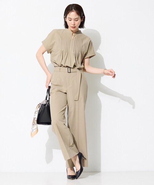 INDIVI(インディヴィ)の「【撥水/UVケア/SETUP可能】軽量ベルト付ワイドストレートパンツ(その他パンツ・レディース・ベージュ/ブルー系その他/ブラック/ホワイト・05/13/15 /36/38/40/19)」の14枚目の写真