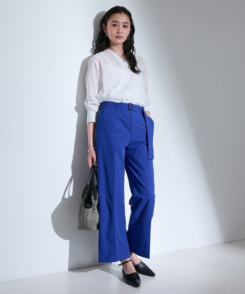 INDIVI(インディヴィ)の「【撥水/UVケア/SETUP可能】軽量ベルト付ワイドストレートパンツ(その他パンツ・レディース・ベージュ/ブルー系その他/ブラック/ホワイト・05/13/15 /36/38/40/19)」の19枚目の写真