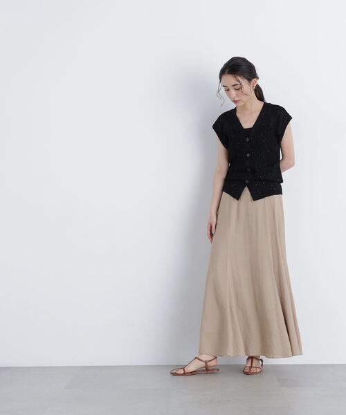 N.（N. Natural Beauty Basic）（エヌエヌナチュラルビューティーベーシック）の「スパンコールシアーニット（カーディガン/ボレロ・レディース・ブラウン/ブラック/イエロー・ﾌﾘ-）」の6枚目の写真