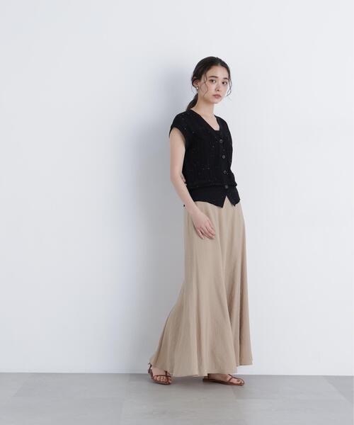 N.（N. Natural Beauty Basic）（エヌエヌナチュラルビューティーベーシック）の「スパンコールシアーニット（カーディガン/ボレロ・レディース・ブラウン/ブラック/イエロー・ﾌﾘ-）」の10枚目の写真