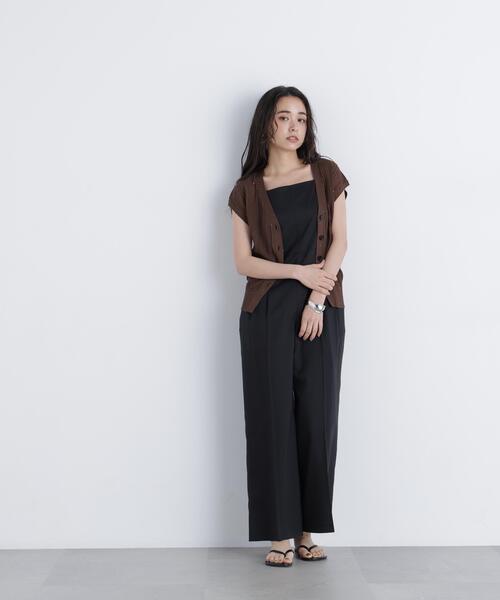 N.（N. Natural Beauty Basic）（エヌエヌナチュラルビューティーベーシック）の「スパンコールシアーニット（カーディガン/ボレロ・レディース・ブラウン/ブラック/イエロー・ﾌﾘ-）」の16枚目の写真