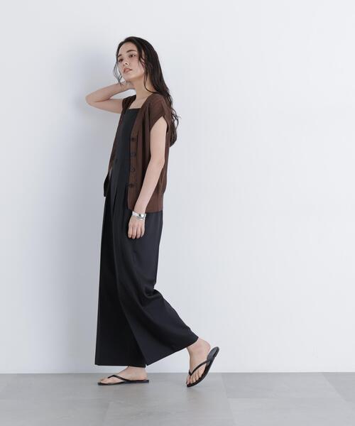 N.（N. Natural Beauty Basic）（エヌエヌナチュラルビューティーベーシック）の「スパンコールシアーニット（カーディガン/ボレロ・レディース・ブラウン/ブラック/イエロー・ﾌﾘ-）」の18枚目の写真