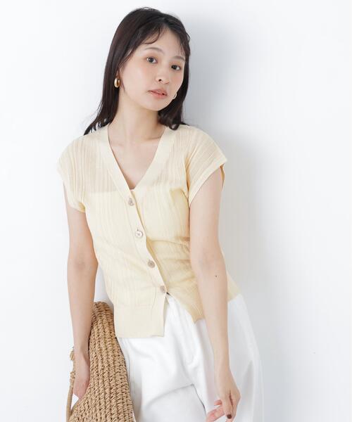 N.（N. Natural Beauty Basic）（エヌエヌナチュラルビューティーベーシック）の「スパンコールシアーニット（カーディガン/ボレロ・レディース・ブラウン/ブラック/イエロー・ﾌﾘ-）」の20枚目の写真