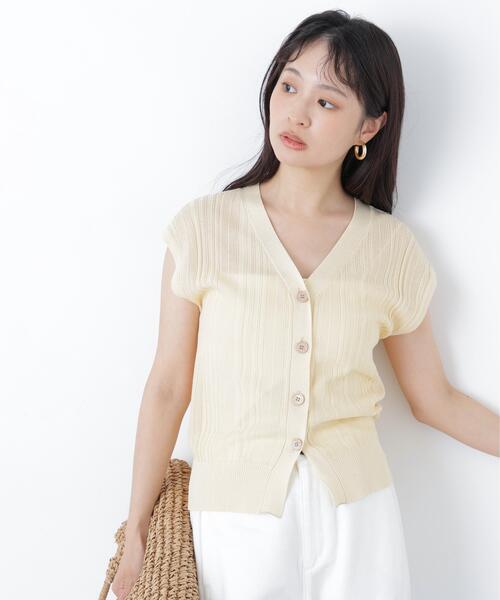 N.（N. Natural Beauty Basic）（エヌエヌナチュラルビューティーベーシック）の「スパンコールシアーニット（カーディガン/ボレロ・レディース・ブラウン/ブラック/イエロー・ﾌﾘ-）」の21枚目の写真