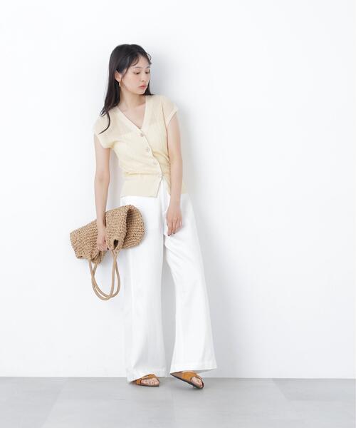 N.（N. Natural Beauty Basic）（エヌエヌナチュラルビューティーベーシック）の「スパンコールシアーニット（カーディガン/ボレロ・レディース・ブラウン/ブラック/イエロー・ﾌﾘ-）」の22枚目の写真