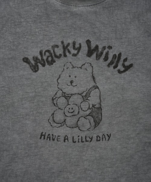 Wacky WiLLy(ワッキーウィリー)の「WOMEN'S DYING GRAPHIC SHORT SLEEVE T-SHIRT(Tシャツ/カットソー・レディース・スカイブルー/チャコールグレー・FREE)」の15枚目の写真