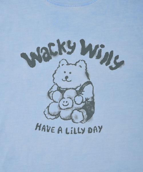 Wacky WiLLy(ワッキーウィリー)の「WOMEN'S DYING GRAPHIC SHORT SLEEVE T-SHIRT(Tシャツ/カットソー・レディース・スカイブルー/チャコールグレー・FREE)」の8枚目の写真