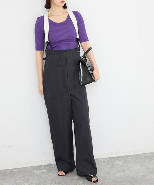 IENA(イエナ)の「PEACEFUL DAYS/ピースフルデイズ サスペンダーPT パンツ(その他パンツ・レディース・アイボリー/ネイビー・36/38)」の20枚目の写真