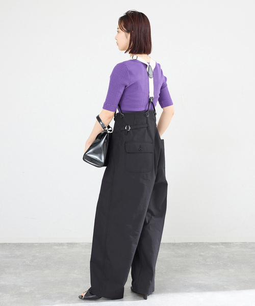 IENA(イエナ)の「PEACEFUL DAYS/ピースフルデイズ サスペンダーPT パンツ(その他パンツ・レディース・アイボリー/ネイビー・36/38)」の22枚目の写真