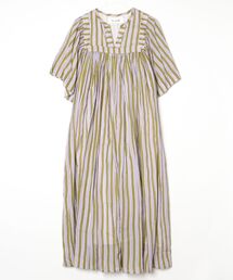 sara mallika | Sara mallika/Stripe Print Gather Dress(ワンピース)