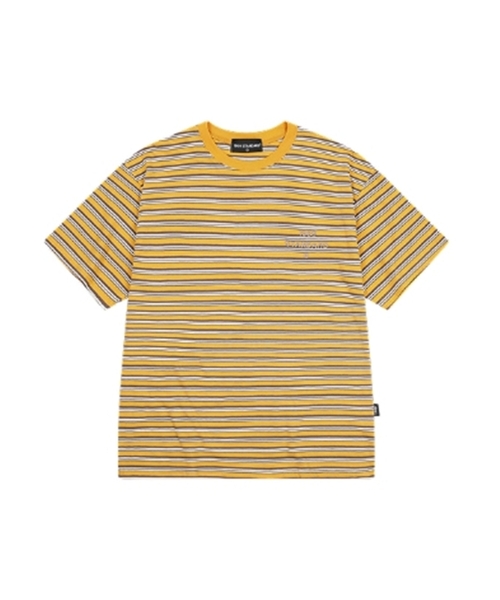 1989STANDARD(1989スタンダード)の「ミックスストライプオーバーサイズ半袖(JTOSTS-0003)(Tシャツ/カットソー・メンズ・イエロー/スカイブルー/ネイビー・MEDIUM/LARGE/X-LARGE)」の1枚目の写真