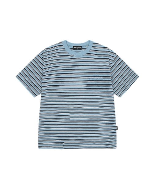 1989STANDARD(1989スタンダード)の「ミックスストライプオーバーサイズ半袖(JTOSTS-0003)(Tシャツ/カットソー・メンズ・イエロー/スカイブルー/ネイビー・MEDIUM/LARGE/X-LARGE)」の2枚目の写真