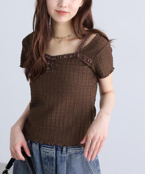 FREE'S MART（フリーズマート）の「◆レースコンパクトカットソー（Tシャツ/カットソー・レディース・ブルー/ブラウン/ホワイト・FREE）」の21枚目の写真
