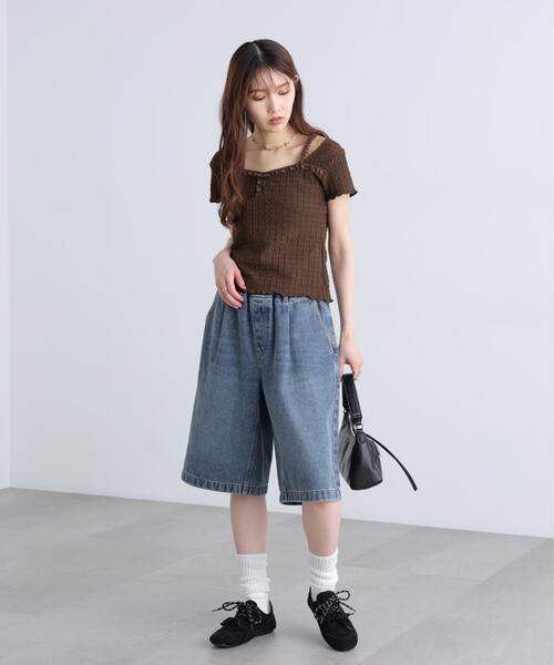 FREE'S MART（フリーズマート）の「◆レースコンパクトカットソー（Tシャツ/カットソー・レディース・ブルー/ブラウン/ホワイト・FREE）」の22枚目の写真