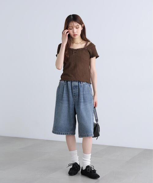 FREE'S MART(フリーズマート)の「◆レースコンパクトカットソー(Tシャツ/カットソー・レディース・ブルー/ブラウン/ホワイト・FREE)」の21枚目の写真