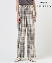 【WEB限定カラーあり】リネンレーヨン 柄 ワイドパンツ