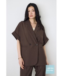 【身長/骨格別着用画像あり】【接触冷感】さらさらひんやり♪COMFORA AIRハーフスリーブジャケット 春服 夏服 梅雨 秋服