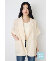 AZUL by moussy | 【接触冷感】COMFORA AIRハーフスリーブジャケット　春服　夏服(テーラードジャケット)