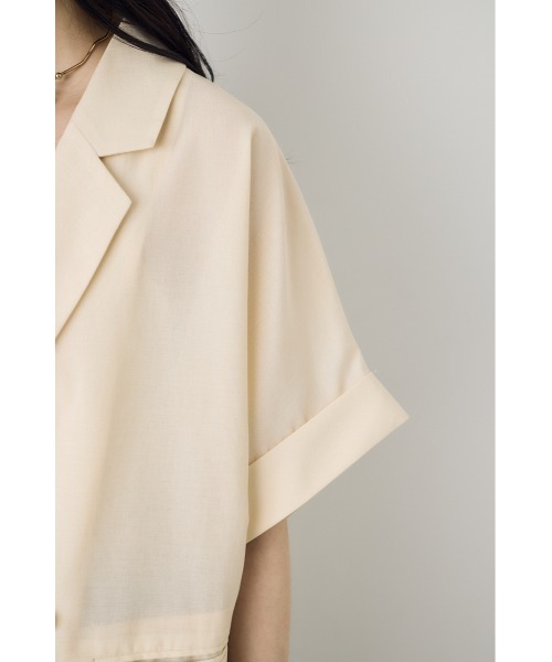 AZUL by moussy(アズールバイマウジー)の「COMFORA AIRハーフスリーブジャケット(テーラードジャケット・レディース・アイボリー/ブラウン/ブラック・SMALL/MEDIUM)」の12枚目の写真