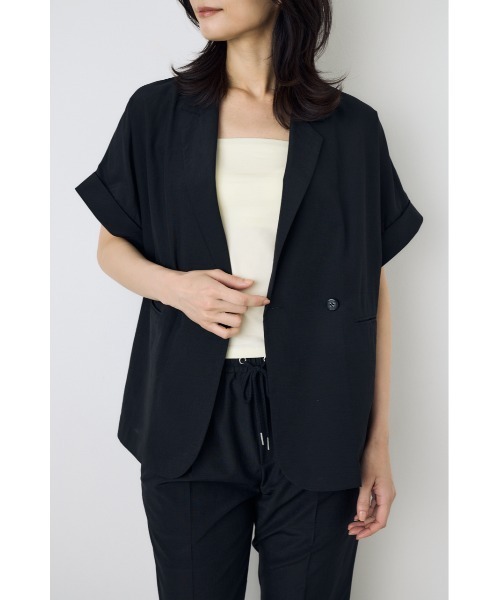 AZUL by moussy(アズールバイマウジー)の「COMFORA AIRハーフスリーブジャケット(テーラードジャケット・レディース・アイボリー/ブラウン/ブラック・SMALL/MEDIUM)」の14枚目の写真