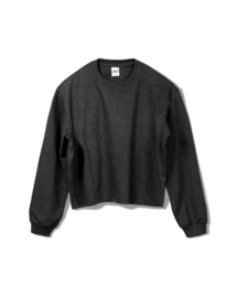 セミクロップ長袖Tシャツ - チャコール