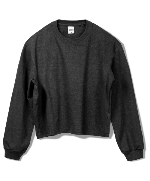 PRINOAR(プリノア)の「セミクロップ長袖Tシャツ - チャコール(Tシャツ/カットソー・レディース・チャコール・SMALL/MEDIUM/LARGE)」の8枚目の写真
