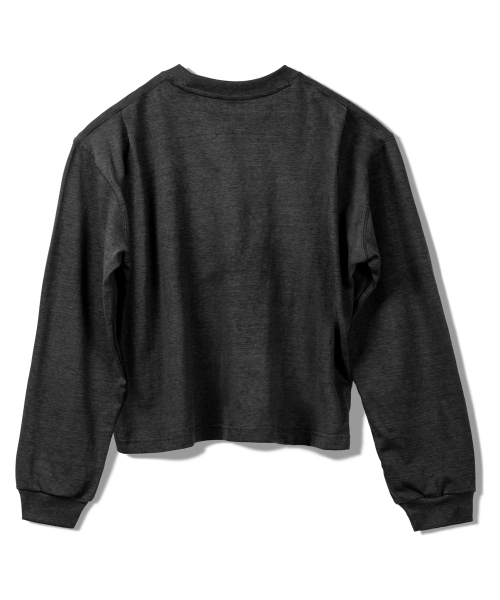 PRINOAR(プリノア)の「セミクロップ長袖Tシャツ - チャコール(Tシャツ/カットソー・レディース・チャコール・SMALL/MEDIUM/LARGE)」の9枚目の写真
