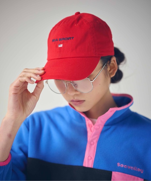 SEA(シー)の「SEA SPORT キャップ(キャップ・レディース・レッド/パープル/グリーン/ホワイト/ブルー/ブラック/ベージュ/ネイビー・ONE SIZE)」の8枚目の写真