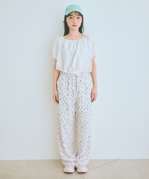 COLORME(カラーミー)の「【AKB48 伊藤百花 着用】ウエストギャザー クロップド トップス(シャツ/ブラウス・レディース・ホワイト/ブラック・FREE)」の20枚目の写真