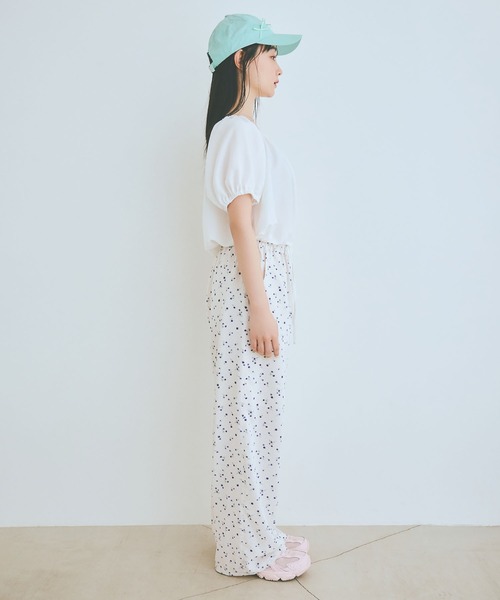 COLORME(カラーミー)の「【AKB48 伊藤百花 着用】ウエストギャザー クロップド トップス(シャツ/ブラウス・レディース・ホワイト/ブラック・FREE)」の21枚目の写真