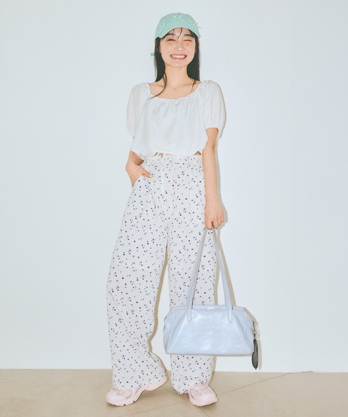 COLORME(カラーミー)の「【AKB48 伊藤百花 着用】ウエストギャザー クロップド トップス(シャツ/ブラウス・レディース・ホワイト/ブラック・FREE)」の18枚目の写真