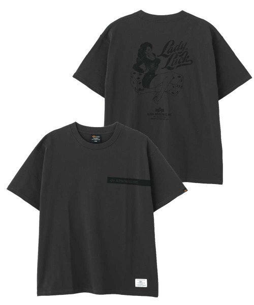 Alpha Industries(アルファインダストリーズ)の「【日本限定】Alpha Industries/アルファ インダストリーズ/LADY LUCK T-SHIRT/レディーラック Tシャツ(Tシャツ/カットソー・メンズ・ゴールド/チャコール/ホワイト系2・L/M/S/XL/2XL)」の3枚目の写真