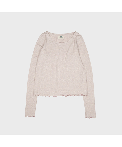 MMOGARDEN(エメモガーデン)の「(w) wave stripe l/s tee (2colors)(Tシャツ/カットソー・レディース・ラベンダー/ダークブラウン・FREE)」の2枚目の写真