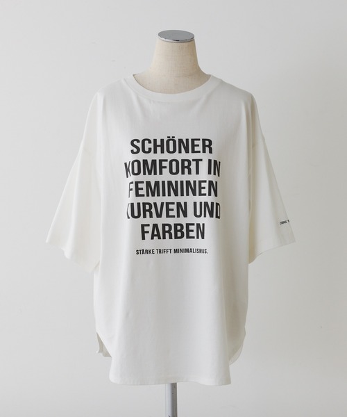 PUAL CE CIN(ピュアルセシン)の「オーガニックコットンロゴプリントT(Tシャツ/カットソー・レディース・オフホワイト/キャメル/ベージュ・FREE)」の10枚目の写真