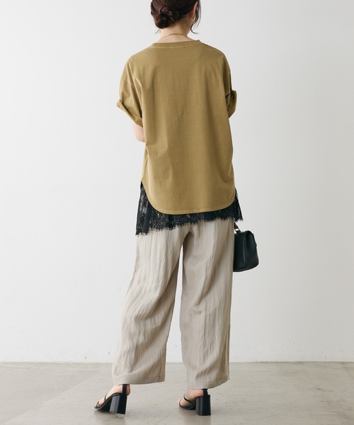 PUAL CE CIN(ピュアルセシン)の「オーガニックコットンロゴプリントT(Tシャツ/カットソー・レディース・オフホワイト/キャメル/ベージュ・FREE)」の7枚目の写真