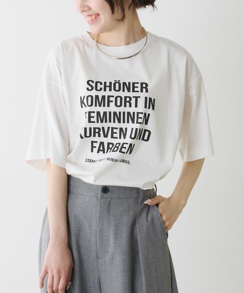 PUAL CE CIN(ピュアルセシン)の「オーガニックコットンロゴプリントT(Tシャツ/カットソー・レディース・オフホワイト/キャメル/ベージュ・FREE)」の18枚目の写真