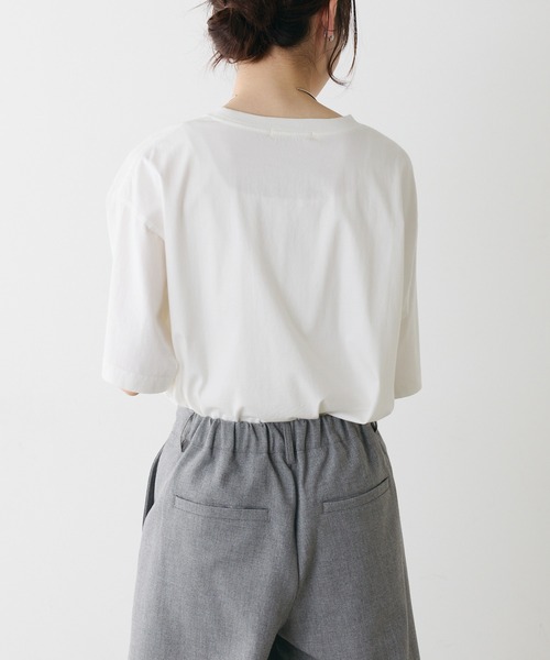 PUAL CE CIN(ピュアルセシン)の「オーガニックコットンロゴプリントT(Tシャツ/カットソー・レディース・オフホワイト/キャメル/ベージュ・FREE)」の20枚目の写真