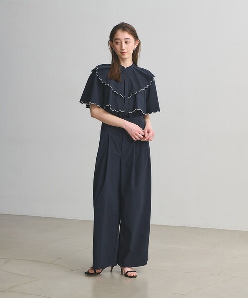 UNITED ARROWS(ユナイテッドアローズ)の「イージー ワイドパンツ ‐はっ水 UVカット 防シワ ウォッシャブル‐(スラックス・レディース・ブラック/ネイビー・36/38)」の21枚目の写真