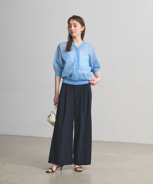 UNITED ARROWS(ユナイテッドアローズ)の「イージー ワイドパンツ ‐はっ水 UVカット 防シワ ウォッシャブル‐(スラックス・レディース・ブラック/ネイビー・36/38)」の19枚目の写真