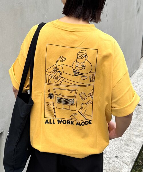 セール】【OJISAN】【ユニセックス】刺繍ロゴバックプリントTEE（T
