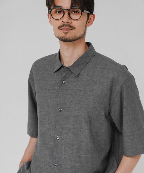 ATON(エイトン)の「『別注』ATON×URBAN RESEARCH WOOL GAUZE SHORT-SLEEVE SHIRTS(シャツ/ブラウス・メンズ・グレー/ネイビー・4/6)」の3枚目の写真