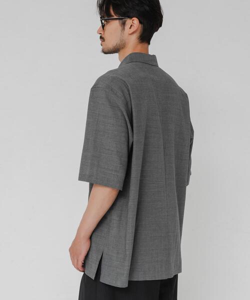 ATON(エイトン)の「『別注』ATON×URBAN RESEARCH WOOL GAUZE SHORT-SLEEVE SHIRTS(シャツ/ブラウス・メンズ・グレー/ネイビー・4/6)」の4枚目の写真