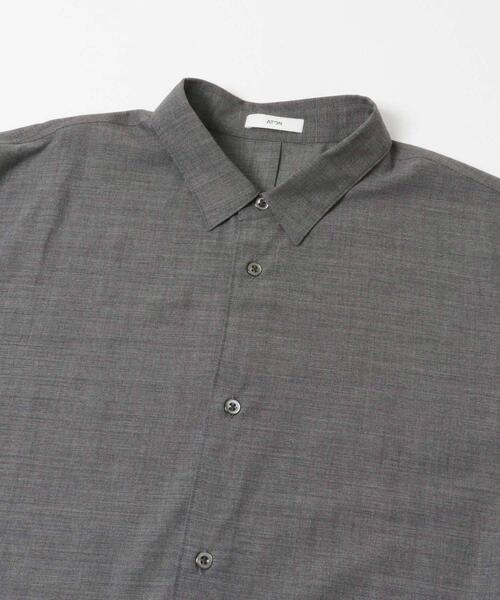 ATON(エイトン)の「『別注』ATON×URBAN RESEARCH WOOL GAUZE SHORT-SLEEVE SHIRTS(シャツ/ブラウス・メンズ・グレー/ネイビー・4/6)」の9枚目の写真